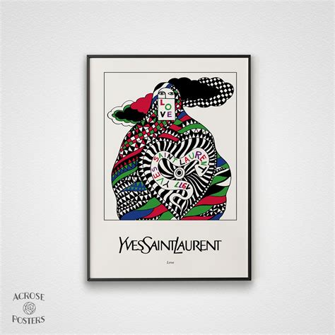 vintage ysl poster|yves saint laurent love prints.